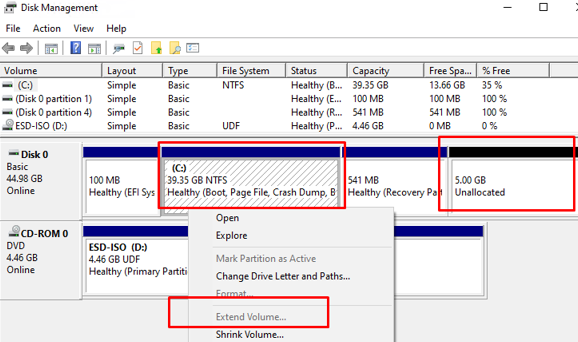 Extend Volume Greyed Out How to increase C drive space