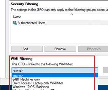 gpo wmi filtering