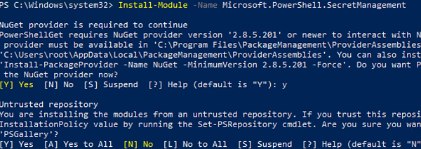 install Microsoft PowerShell.SecretManagement module