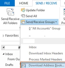 Download your address book manually with Outlook