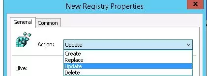 registry item actions