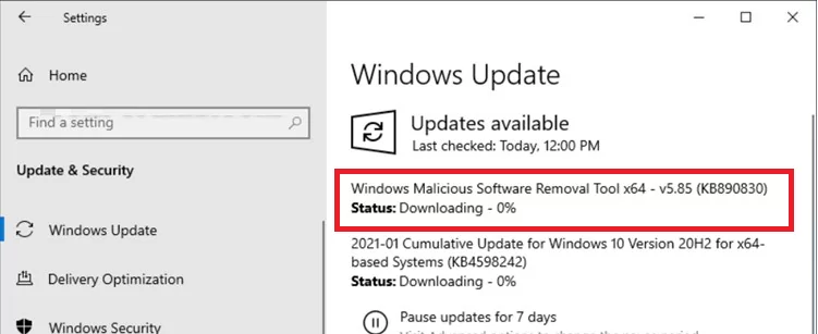 windows update KB890830 - Windows Malicious Software Removal Tool x64